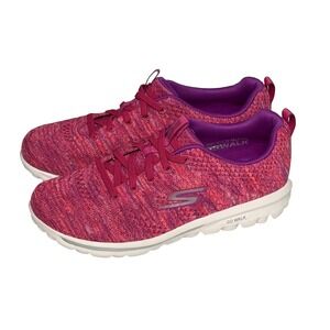 Skechers GOwalk Bungee Sneakers Women's Size 7.5 Washable Hot Pink Lightweight